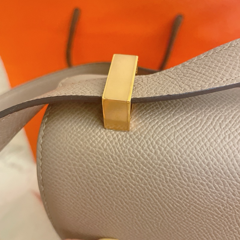 平台最低價金剛色風衣灰✨ HERMÈS 愛馬仕 Constance 康康 24 M8 銀河灰 風衣灰Gris Asphalte Epsom牛皮 玫瑰金扣-33