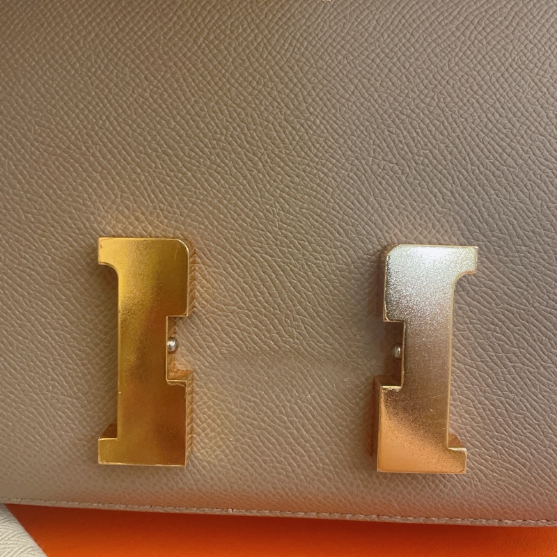 平台最低價金剛色風衣灰✨ HERMÈS 愛馬仕 Constance 康康 24 M8 銀河灰 風衣灰Gris Asphalte Epsom牛皮 玫瑰金扣-45
