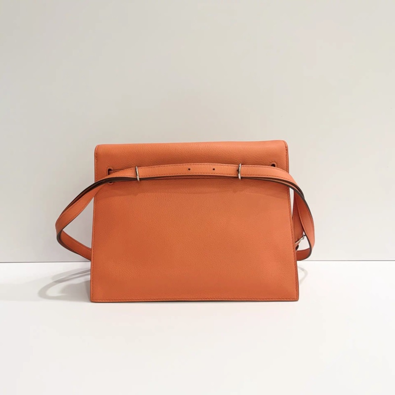 Hermes 愛馬仕 橙色銀扣 evercolor皮 Kelly Danse D刻-1