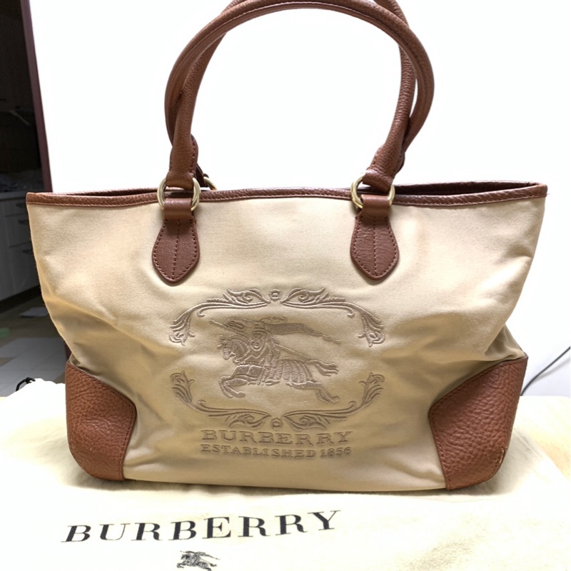 BURBERRY戰馬帆布手提包-0