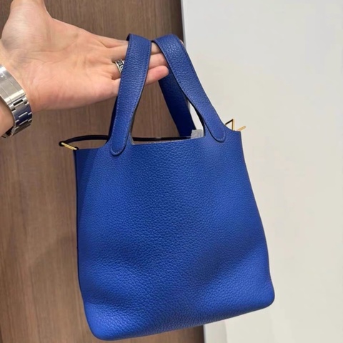 有購證💓 愛馬仕Hermes 菜籃子 佛羅倫薩藍 z刻 18cm 全膜在 帶票