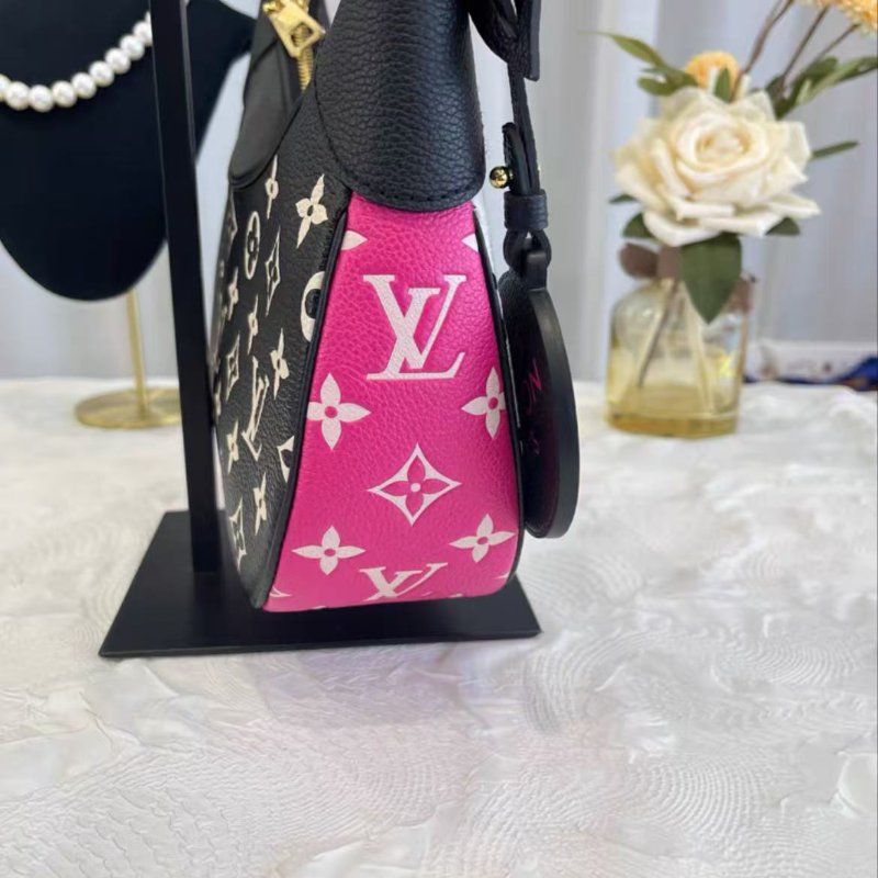 LV Bagatelle 城市春日系列黑白粉拚色腋下包 芯片款 22*14*9 99新配件塵袋-2