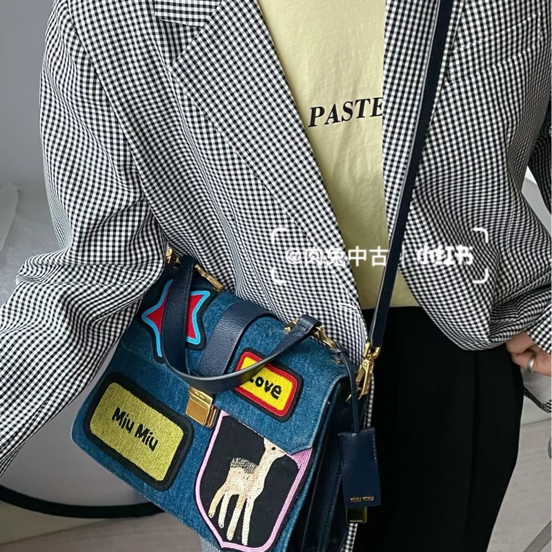 ෆ Miu miu 牛仔斜背翻面兩用包 Y2K 千禧必備🦄-5
