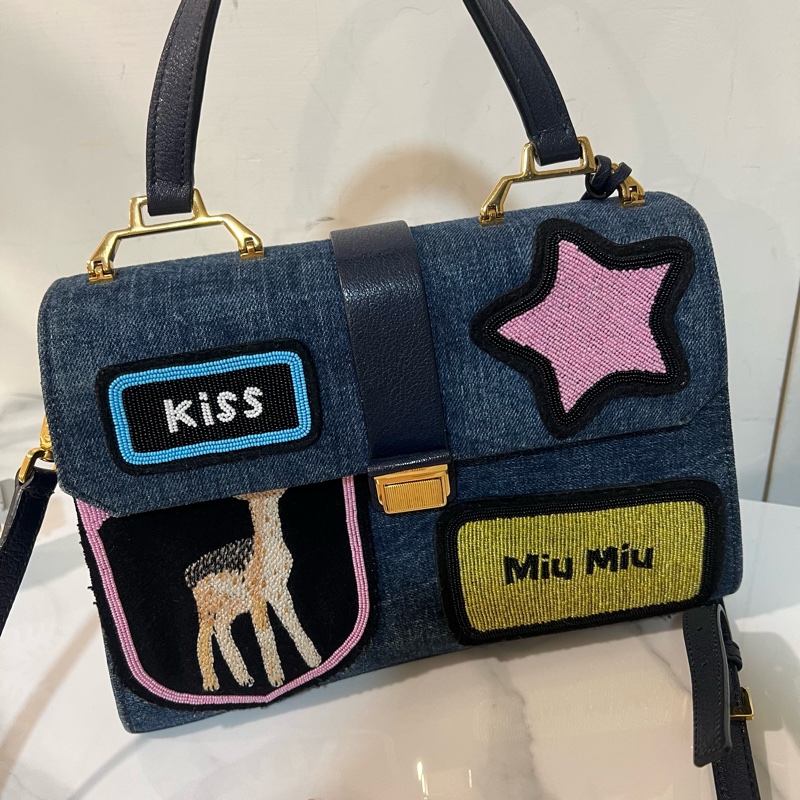 ෆ Miu miu 牛仔斜背翻面兩用包 Y2K 千禧必備🦄-7
