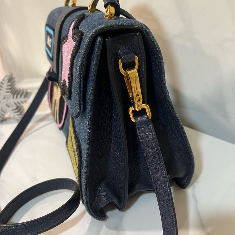 ෆ Miu miu 牛仔斜背翻面兩用包 Y2K 千禧必備🦄-12