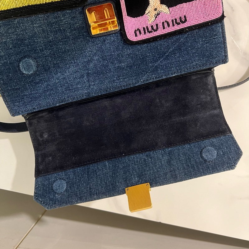 ෆ Miu miu 牛仔斜背翻面兩用包 Y2K 千禧必備🦄-26