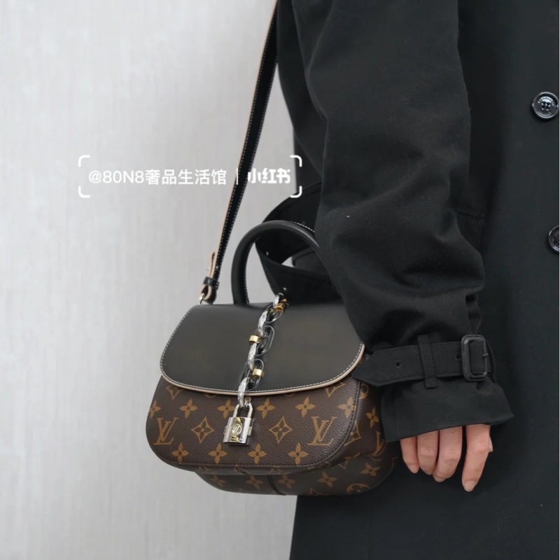 #近新閒置 #限量秀款 Lv chain it黑棕馬鞍鎖頭郵差包🉑斜挎/肩背/手提-2