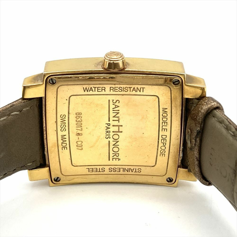 SAINT HONORE Orsay 手錶 石英 貝殼錶盤 錶盤 玫瑰金 方形 女士腕錶-5