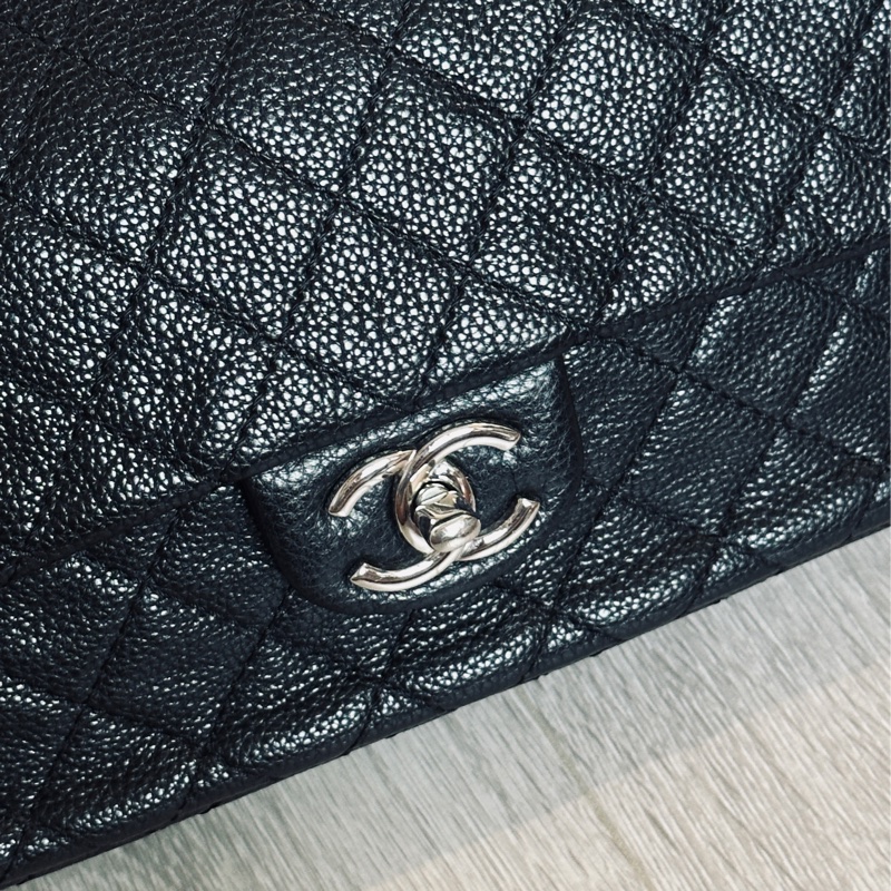 #25萬入手 #絕版99新閒置收藏 香奈兒黑銀荔枝牛皮Cf25肩背包🉑斜背-8