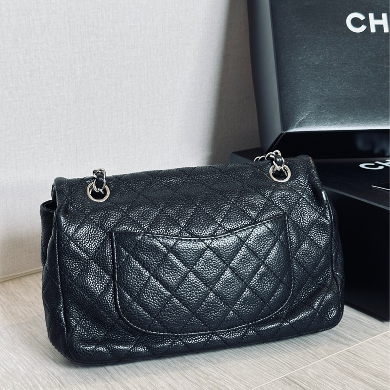 #25萬入手 #絕版99新閒置收藏 香奈兒黑銀荔枝牛皮Cf25肩背包🉑斜背-13