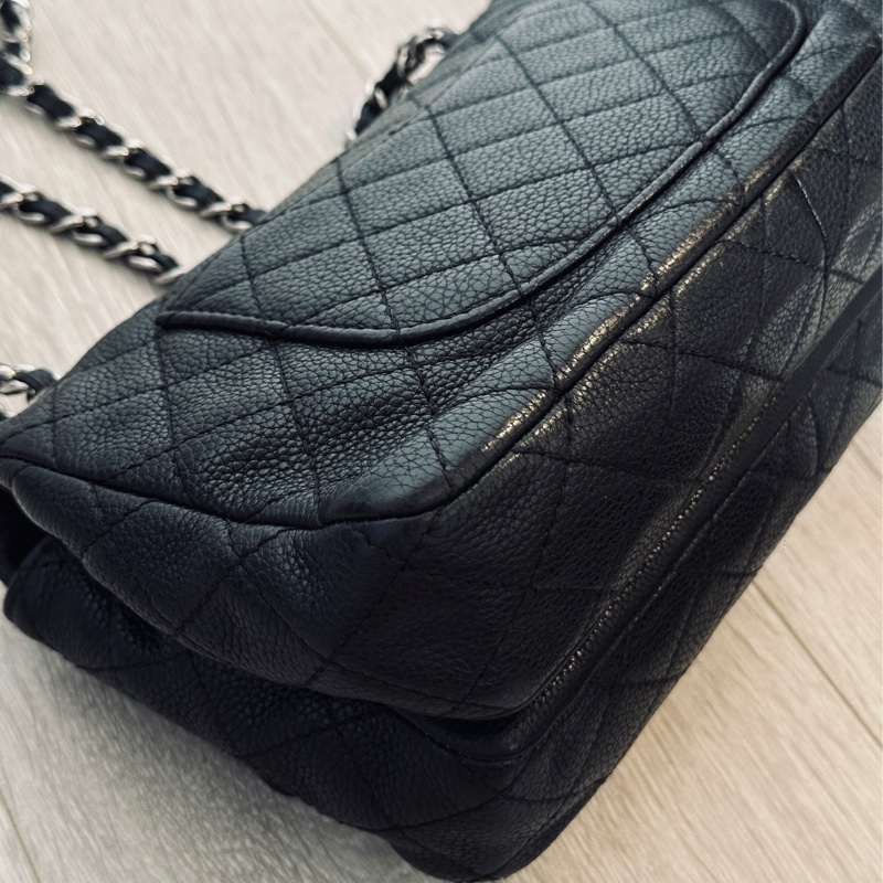 #25萬入手 #絕版99新閒置收藏 香奈兒黑銀荔枝牛皮Cf25肩背包🉑斜背-19