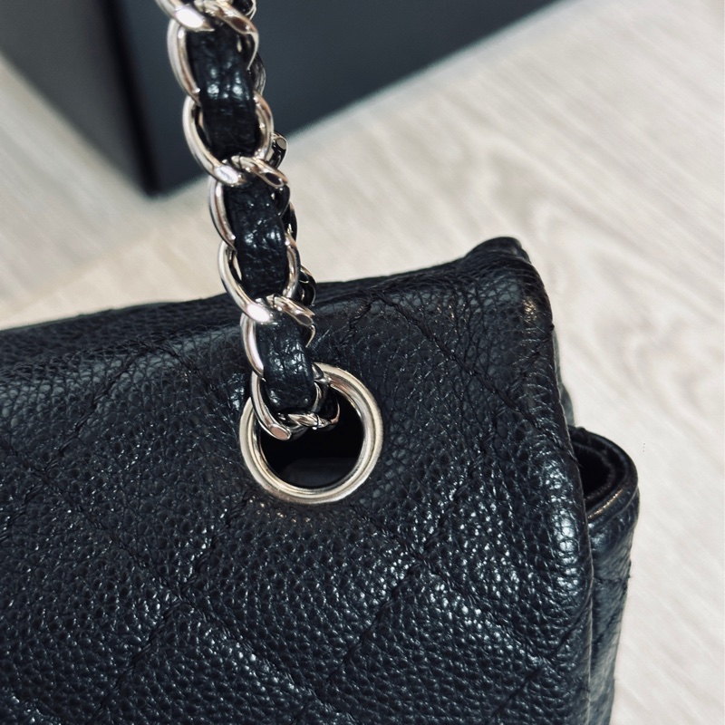 #25萬入手 #絕版99新閒置收藏 香奈兒黑銀荔枝牛皮Cf25肩背包🉑斜背-25