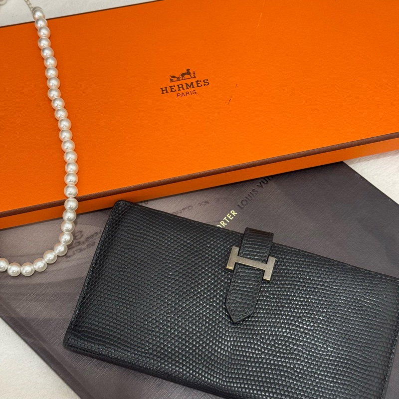 Hermès 蜥蜴皮Bears 長夾-1