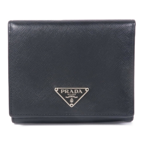 PRADA 牛皮皮革Wallet銀扣錢包