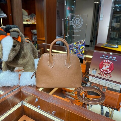 ✨持有香港正品正貨標籤(只做全新)✨ Hermes Mini Bolide 金色金扣 (Evercolor皮)