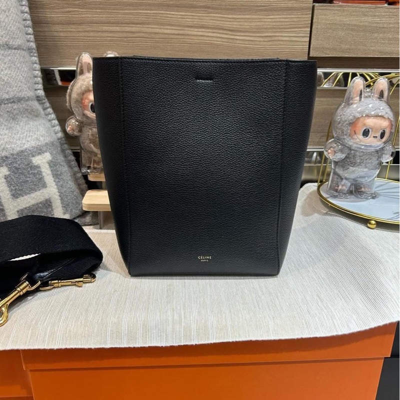 Celine sangle small bucket 黑色牛皮-0
