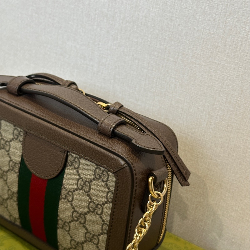 Gucci Ophidia經典烏木色老花盒子斜挎包 全新全配🈶台灣購證 #離櫃未使用-15