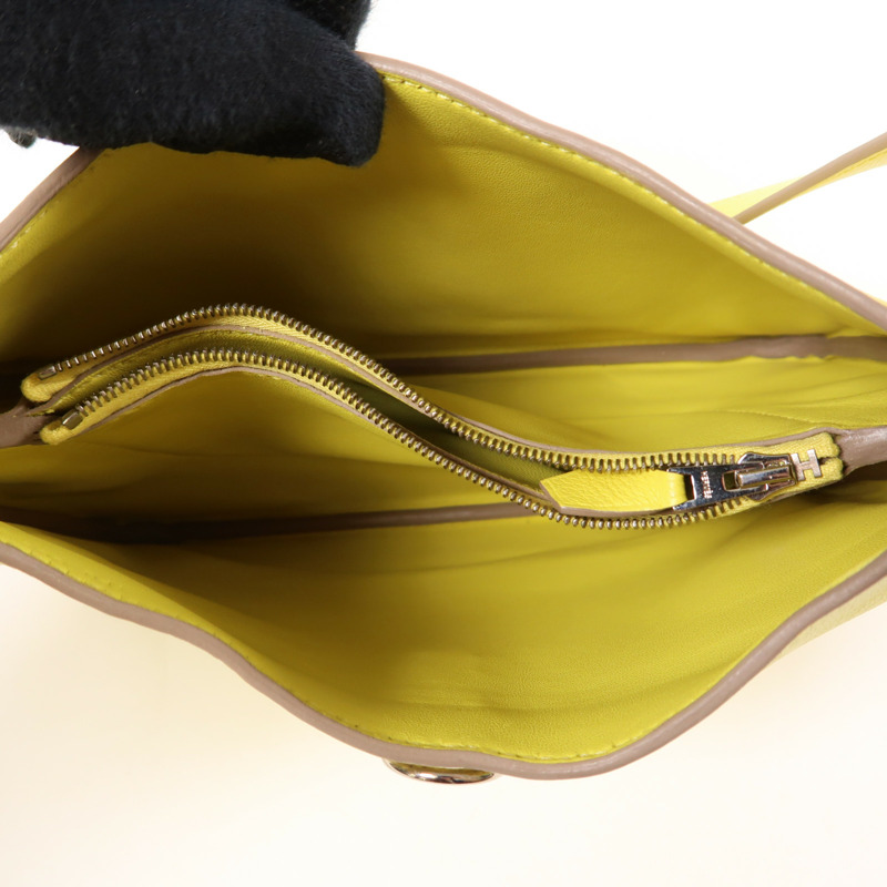 HERMES Swift皮革Trim Duo 24銀扣肩背袋-4