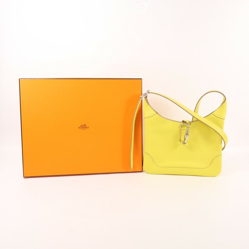 HERMES Swift皮革Trim Duo 24銀扣肩背袋-8