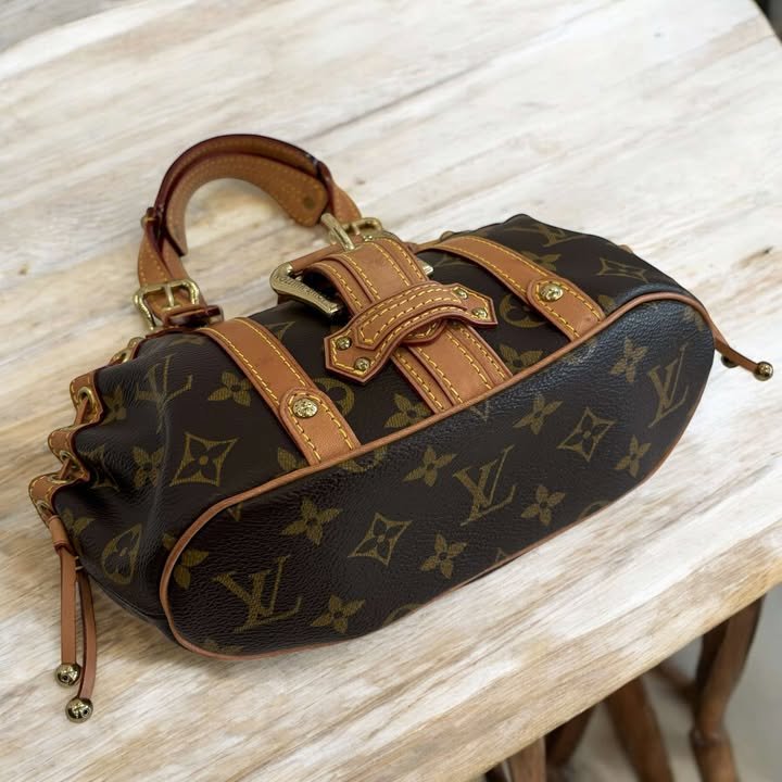 LV 原花手提荷葉包/小款-3