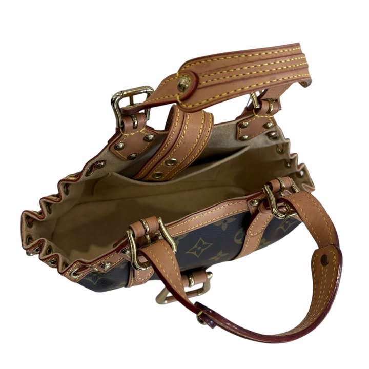 LV 原花手提荷葉包/小款-6