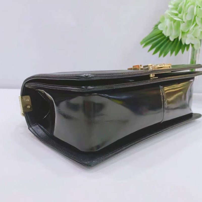Chanel 黑金中號Le boy鏈條肩背包 25×14.5×8cm  99新 配件塵袋-8