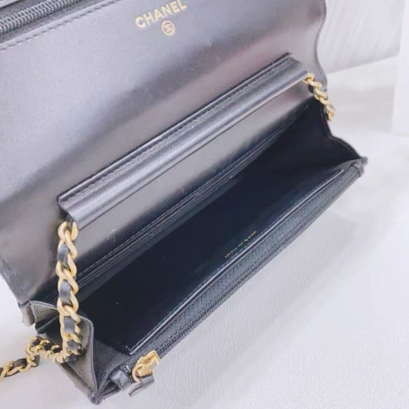 Chanel 黑金徽章埃及限量woc鏈條肩背斜背包19×12×4cm 99新 配件保卡塵袋-4