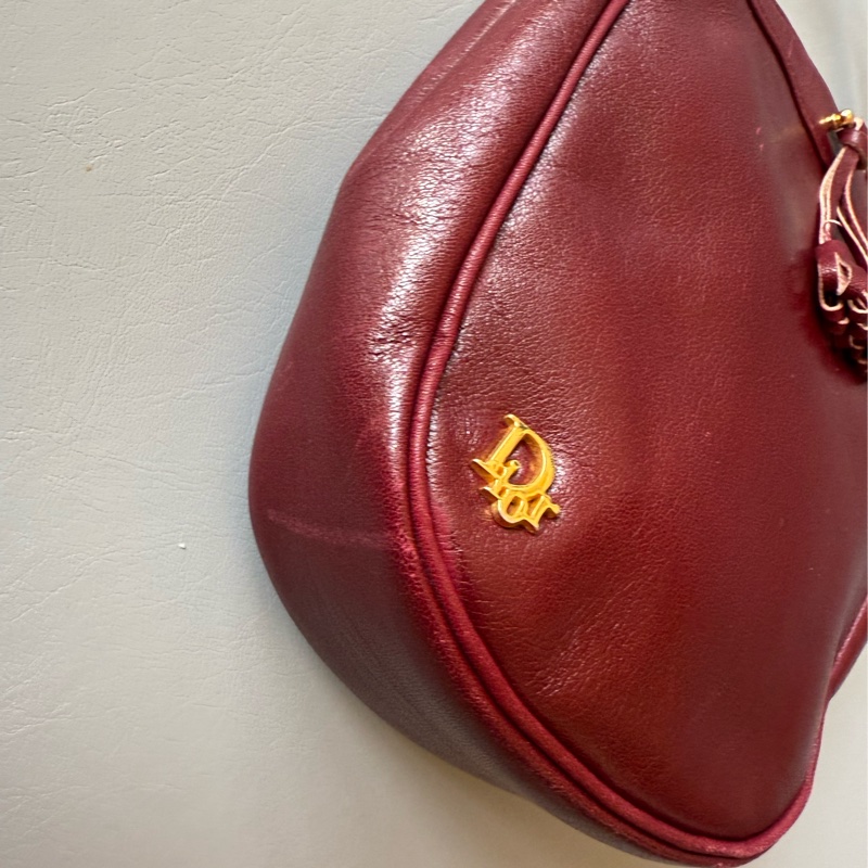 Vintage Dior mini bag 古董中古dior 懷舊酒紅小皮包-4