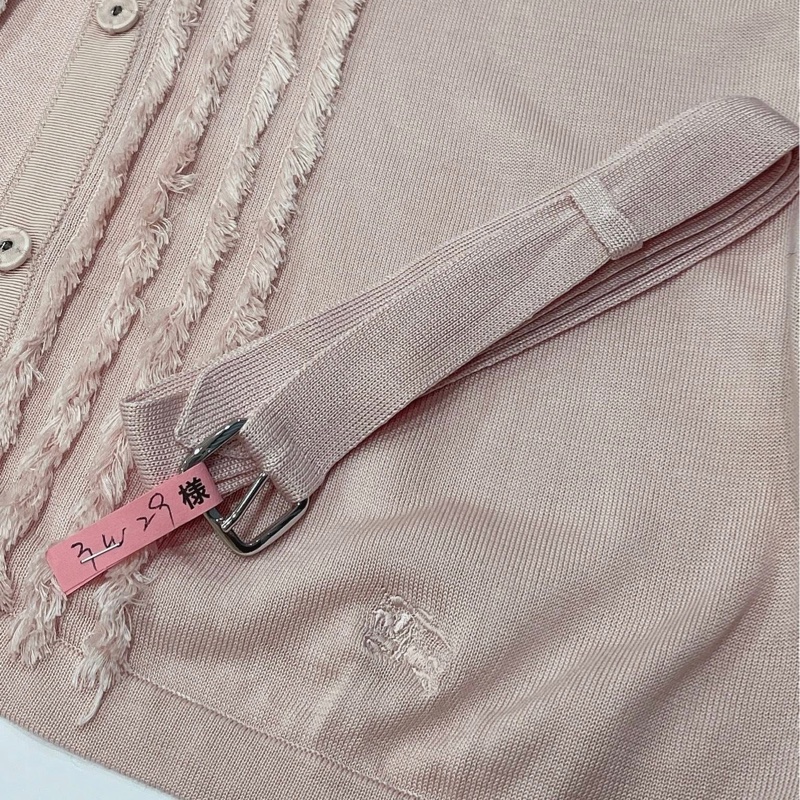 BURBERRY 倫敦 粉色兩穿腰帶戰馬開襟外套&上衣-7