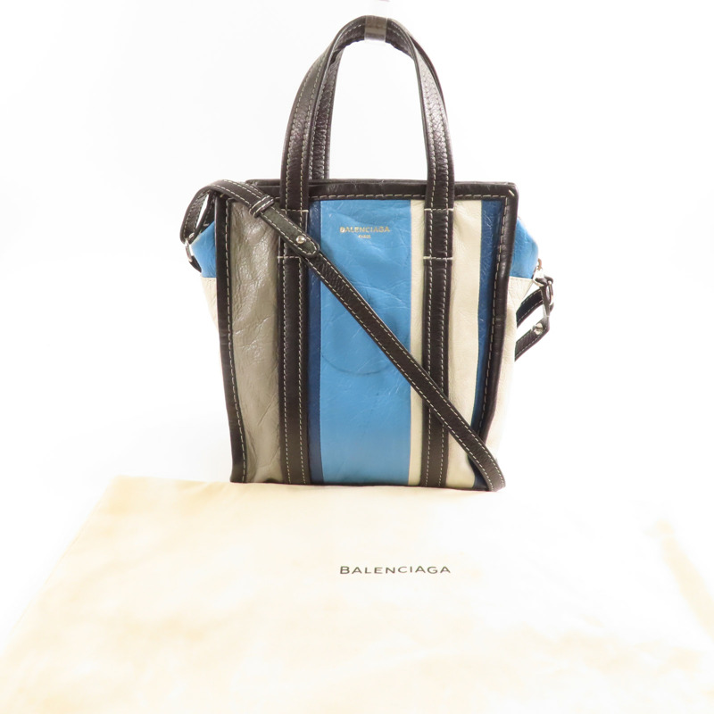 BALENCIAGA 牛皮皮革Bazzaar XS銀扣手挽肩背兩用袋-9