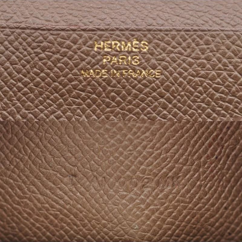 【LA LUNE】稀有古董包 Hermes棕灰金色 Bearn長夾 錢包 皮夾 中古包 二手包-8