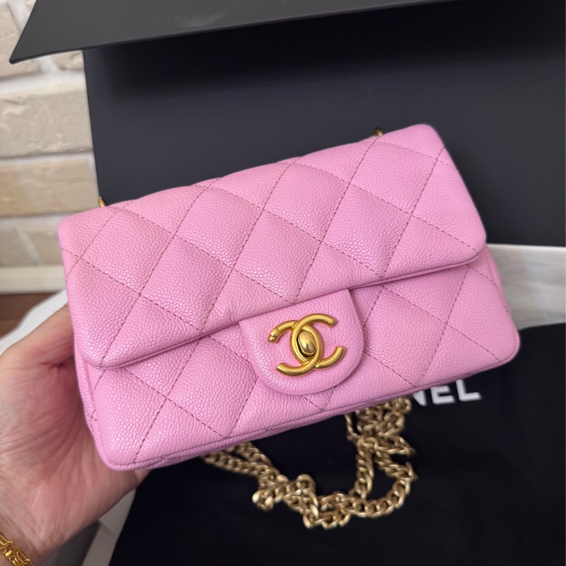 Chanel 愛心金球  粉紅荔枝皮 19公分-9