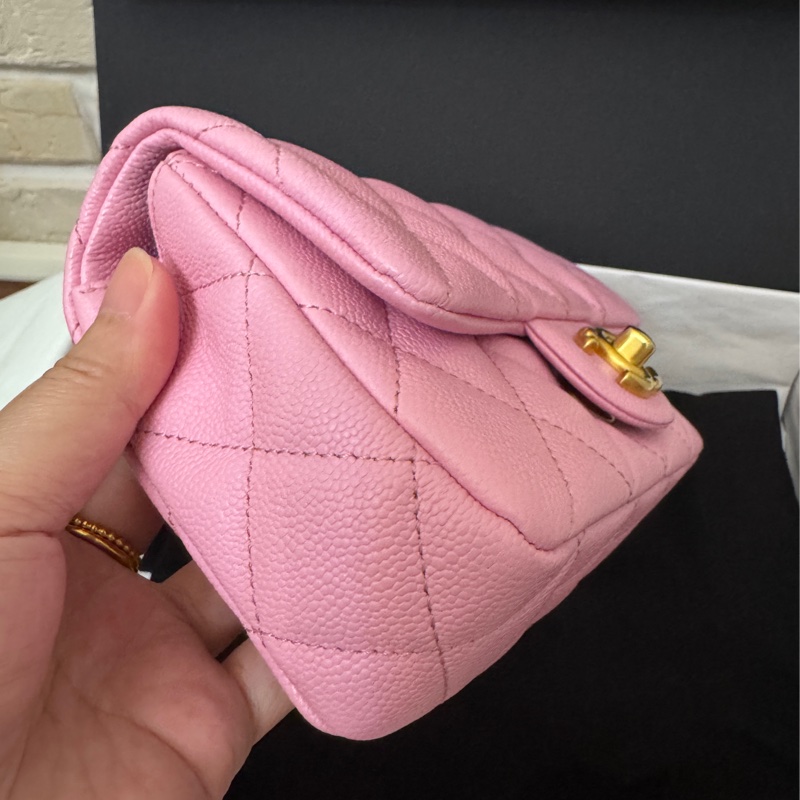 Chanel 愛心金球  粉紅荔枝皮 19公分-10