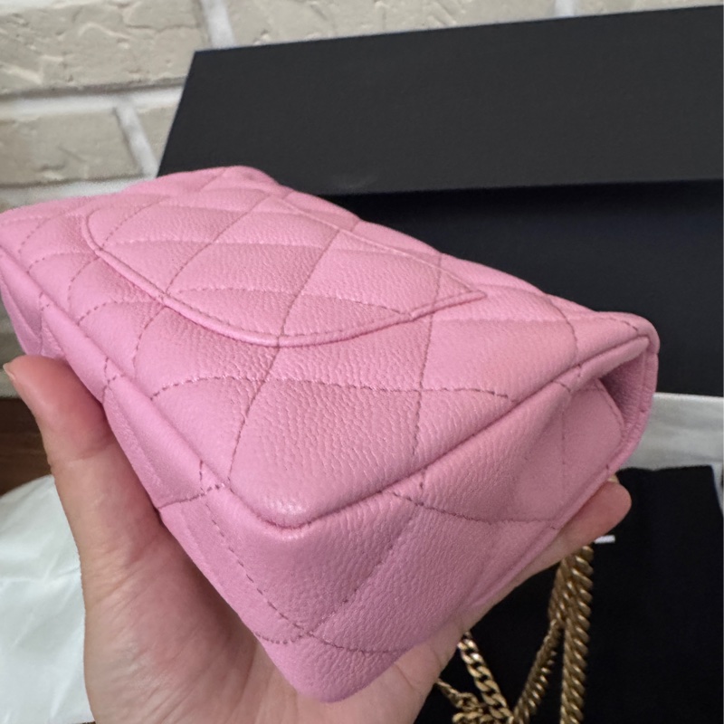 Chanel 愛心金球  粉紅荔枝皮 19公分-13