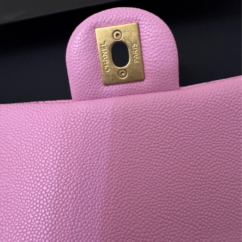 Chanel 愛心金球  粉紅荔枝皮 19公分-19
