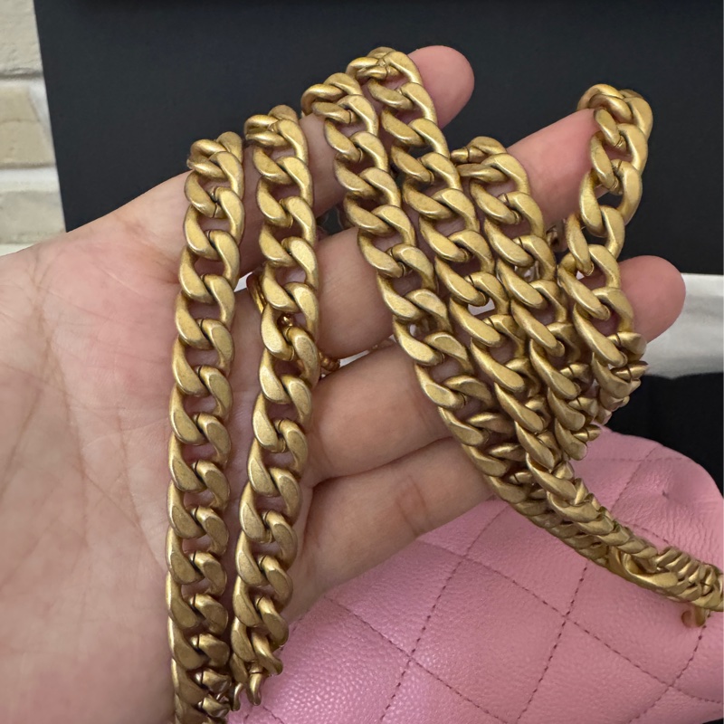 Chanel 愛心金球  粉紅荔枝皮 19公分-29