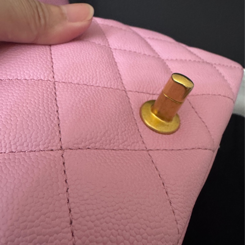 Chanel 愛心金球  粉紅荔枝皮 19公分-36