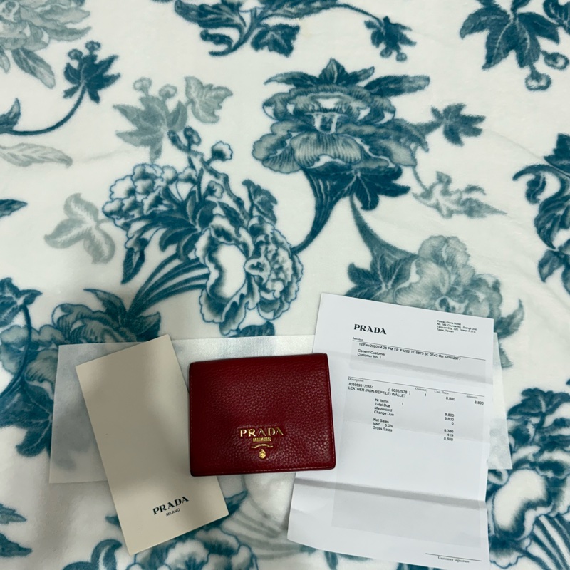 Prada 2020 紅色小短夾👛 歡迎議價👏-5