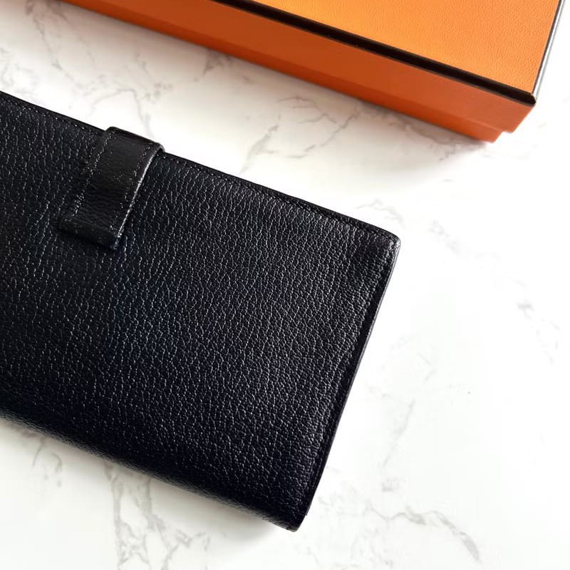 【LA LUNE】稀有古董包 Hermes 黑金色 Bearn長夾 錢包 皮夾 中古包 二手包-5