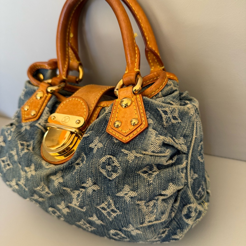 Louis Vuitton pleaty denim bag Monogram LV 牛仔布手提包-2