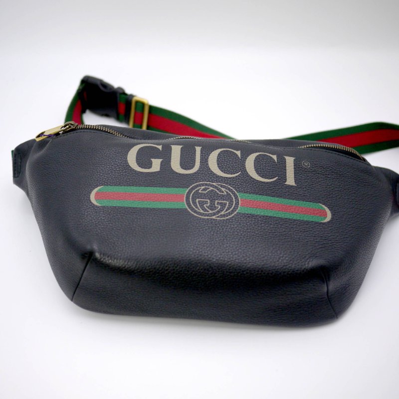 Gucci 古馳 黑色牛皮印花胸包,Print系列,斜背包,古馳,隨身包,楊冪,蔡依林同款,二手真品,正品,現貨,免運-20