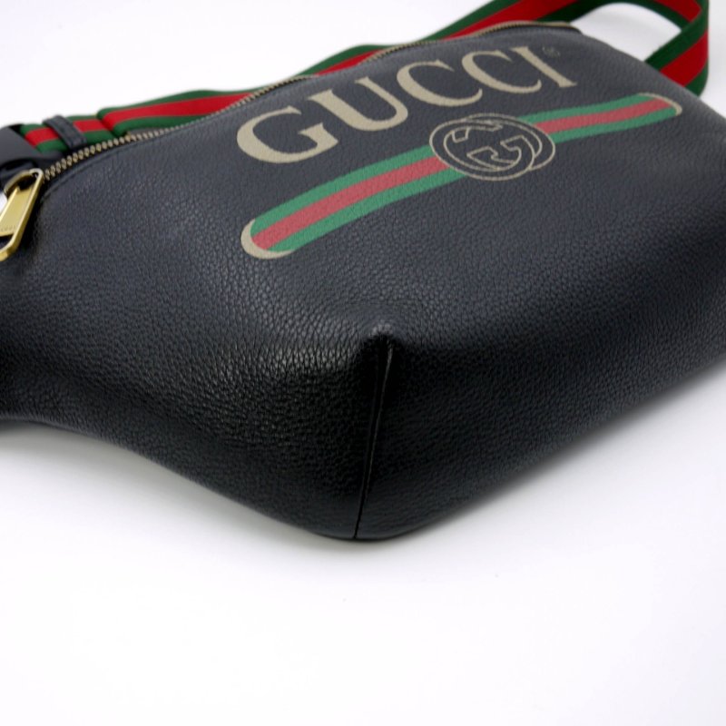 Gucci 古馳 黑色牛皮印花胸包,Print系列,斜背包,古馳,隨身包,楊冪,蔡依林同款,二手真品,正品,現貨,免運-21