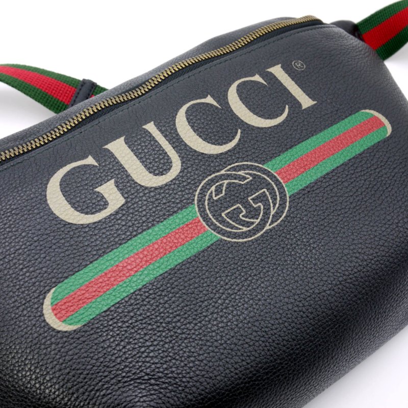 Gucci 古馳 黑色牛皮印花胸包,Print系列,斜背包,古馳,隨身包,楊冪,蔡依林同款,二手真品,正品,現貨,免運-30