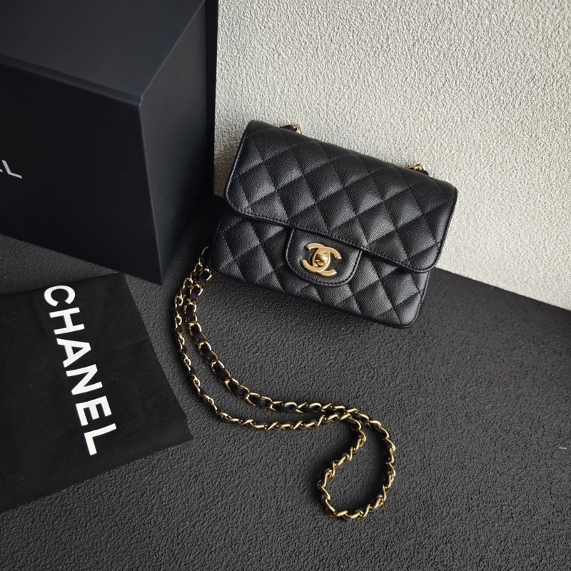 Chanel • Cf 17 經典黑金荔枝皮方胖 絕版停產款-2