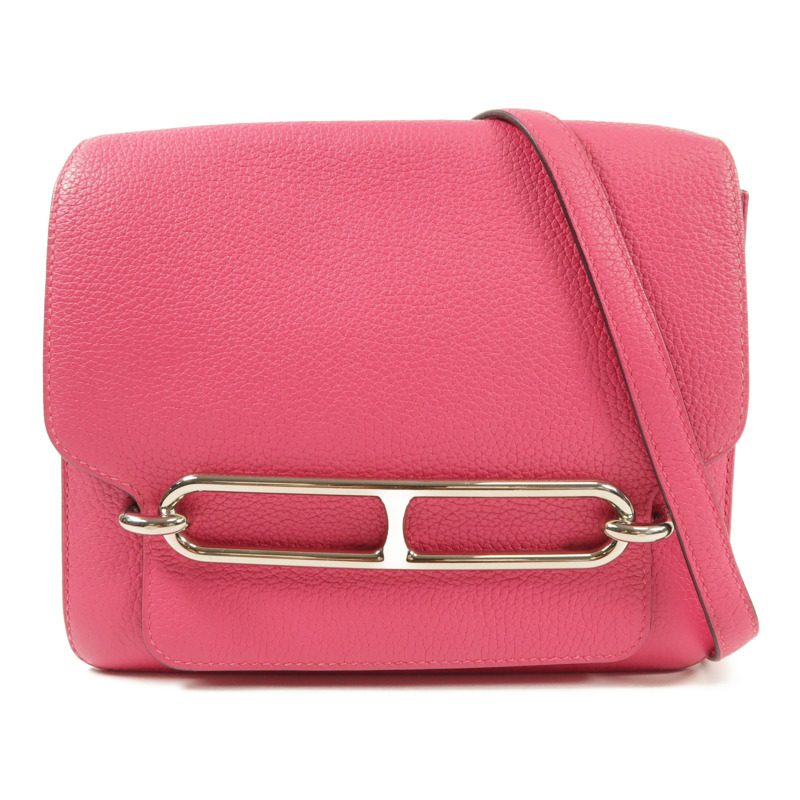 HERMES Clemence皮革Roulis 23銀扣肩背袋-0