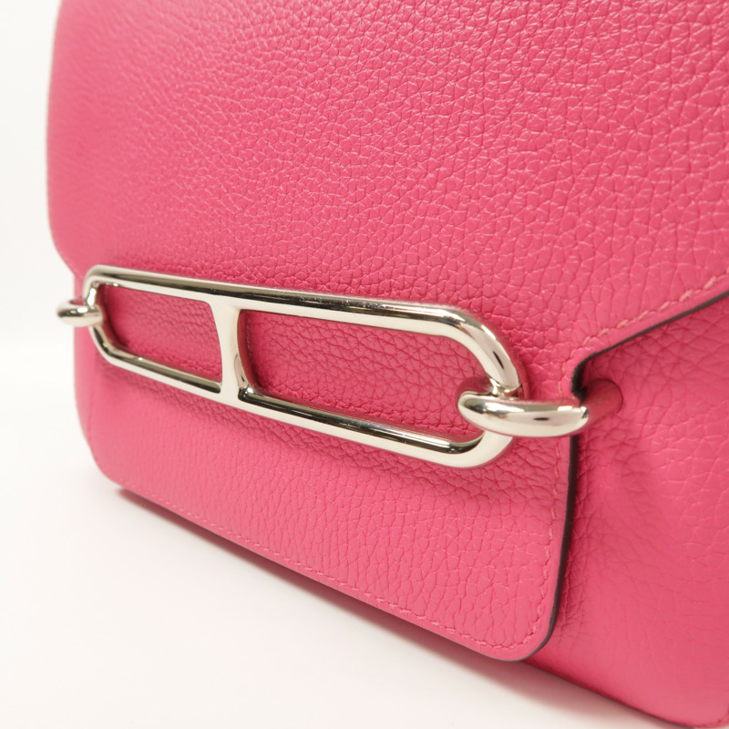 HERMES Clemence皮革Roulis 23銀扣肩背袋-9