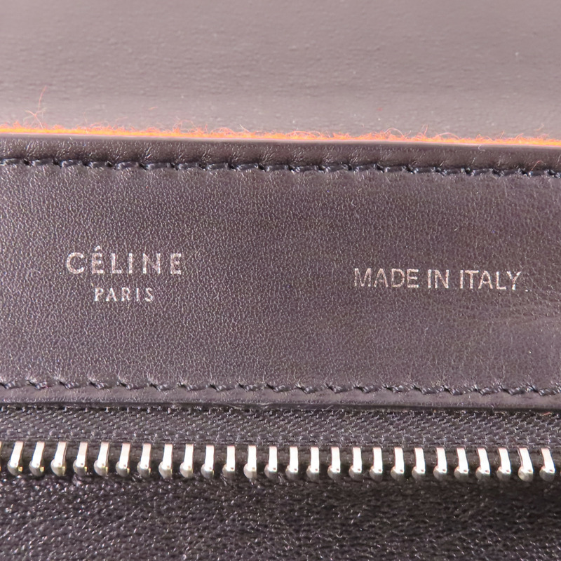 CELINE 牛皮皮革/Felt Trapeze銀扣手挽肩背兩用袋-10
