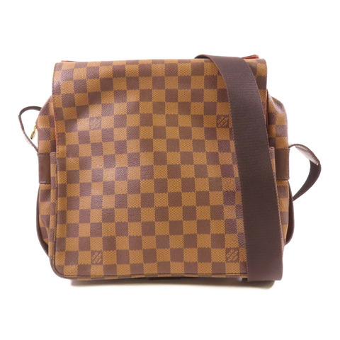 LOUIS VUITTON Damier Naviglio金扣肩背袋棕色