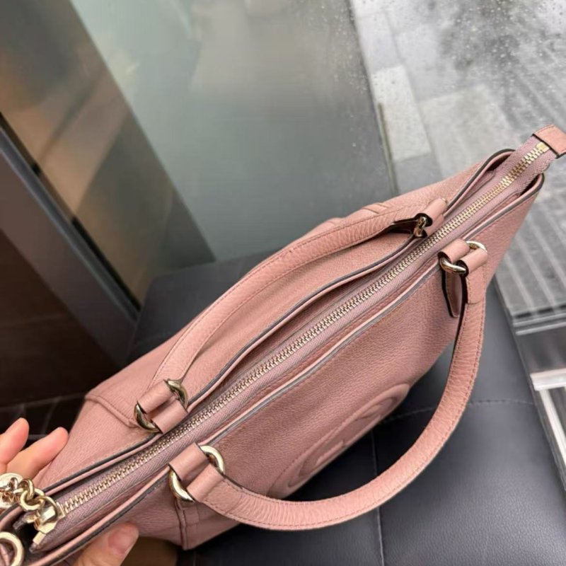 Gucci totebag 粉色流蘇包 26*13*23cm 99新 配件塵袋-2