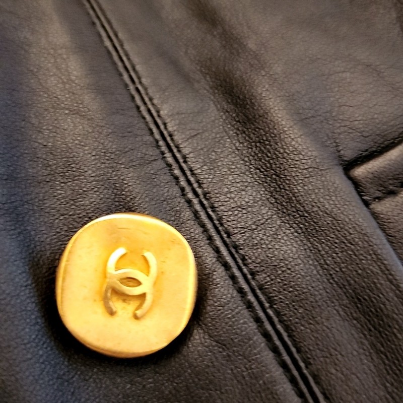 Chanel 雙排金釦小羊皮頂級大衣-19